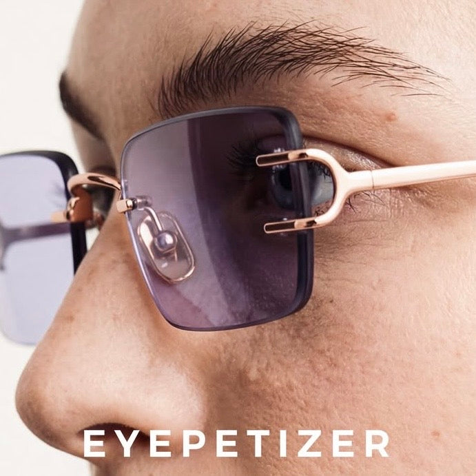 Eyepetizer Tank occhiali da sole oro rosa lenti viola