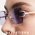Eyepetizer Tank occhiali da sole oro rosa lenti viola
