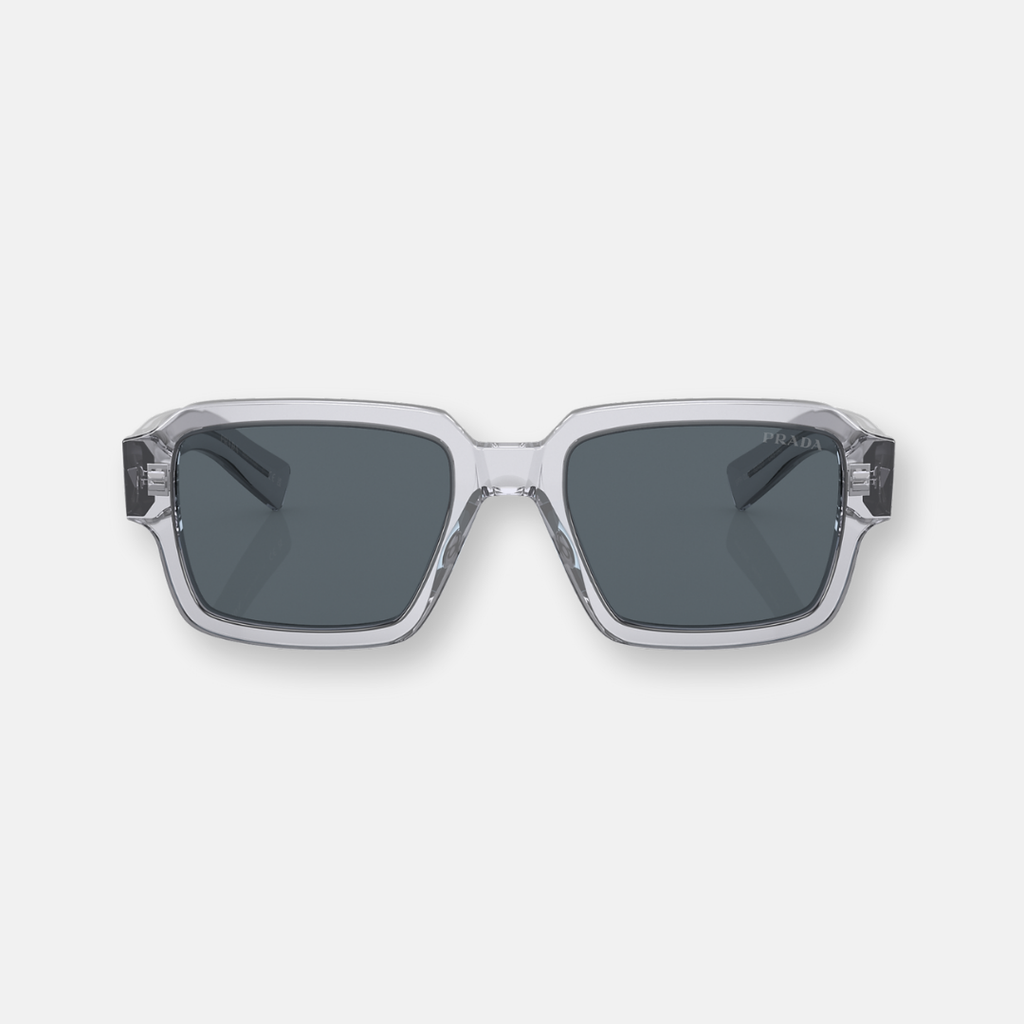 Prada PR 02ZS crystal grey sunglasses with crystal lenses