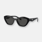 Prada Symbole SPRA02 occhiali da sole donna acetato nero design a gatto logo triangolo