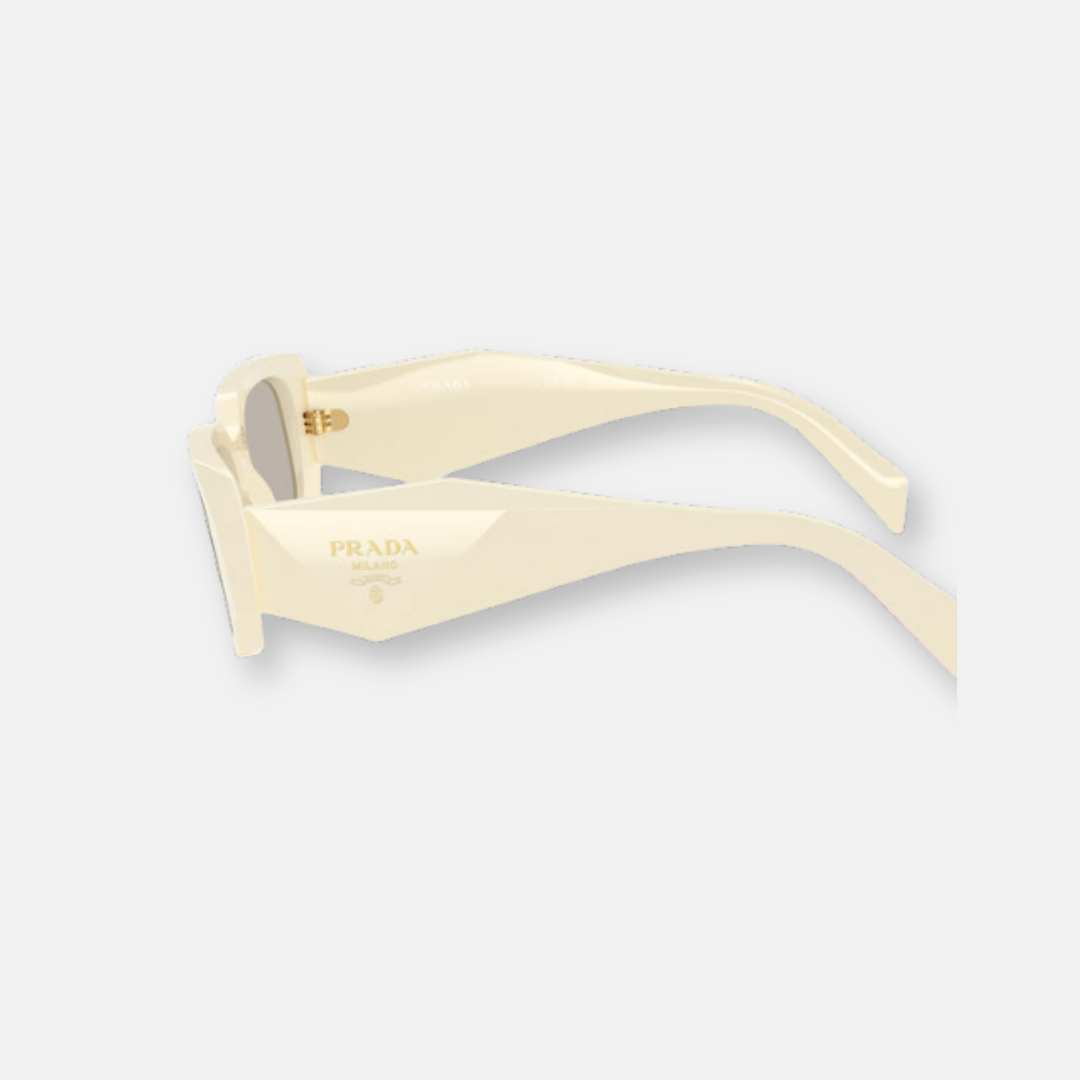 Prada Symbole PR 17WS occhiali da sole bianco latte lenti marrone chiare