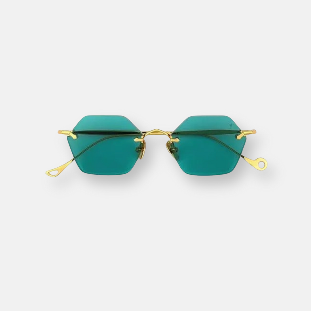 Eyepetizer Carnaby occhiali da sole aste oro lenti verde acqua