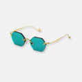 Eyepetizer Carnaby sunglasses with gold temples and aquamarine lenses