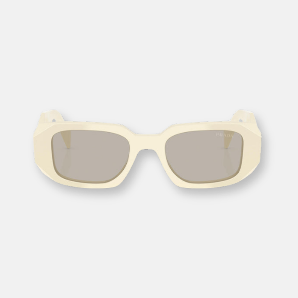 Prada Symbole PR 17WS occhiali da sole bianco latte lenti marrone chiare