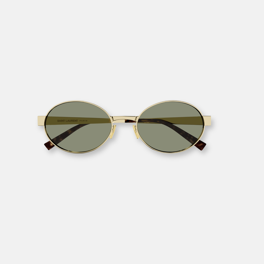 Saint Laurent SL 692 003 Oro con Lenti Verdi | Occhiali da Sole in Metallo