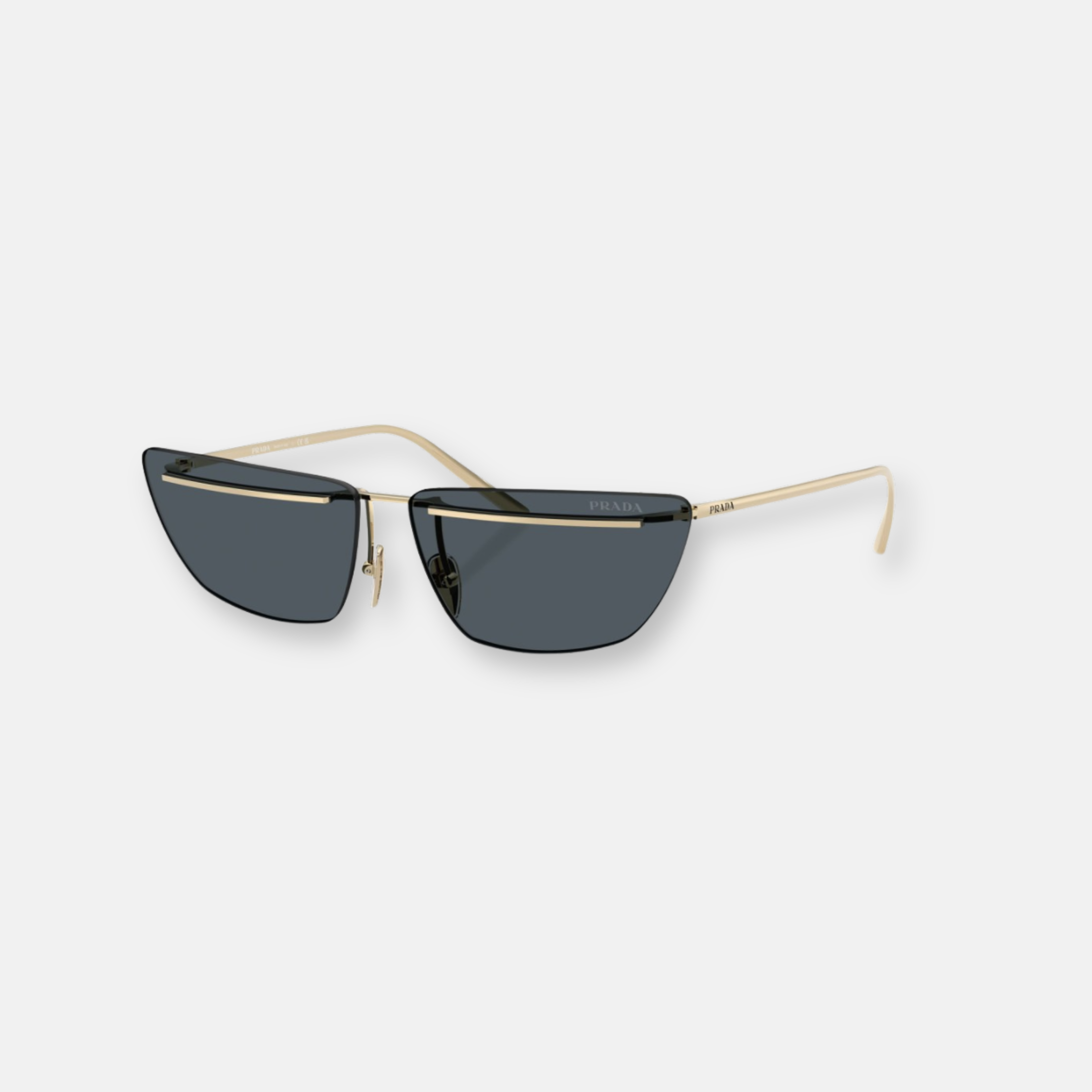 Prada C52S Oro Pallido con Lenti Integrate | Occhiali da Sole in Metallo