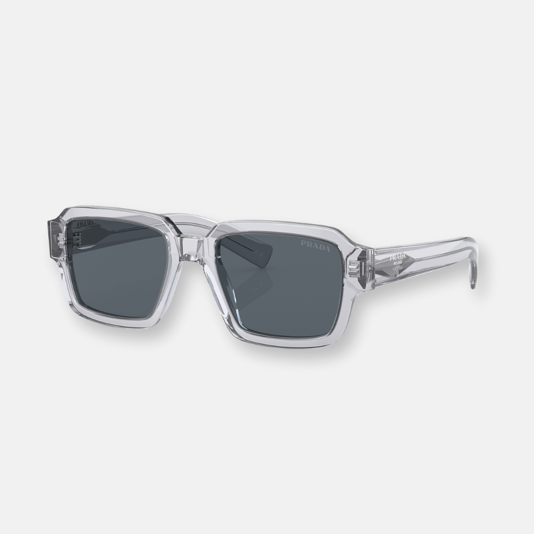 Prada PR 02ZS occhiali da sole grigio cristallo lenti cristallo