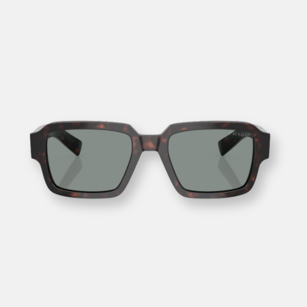Prada PR 02ZS 17N20N occhiali da sole Root Tortoise con lenti blu