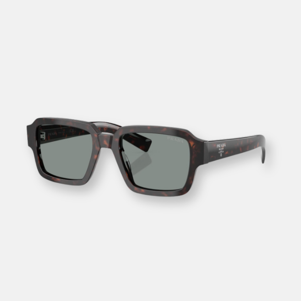 Prada PR 02ZS 17N20N occhiali da sole Root Tortoise con lenti blu
