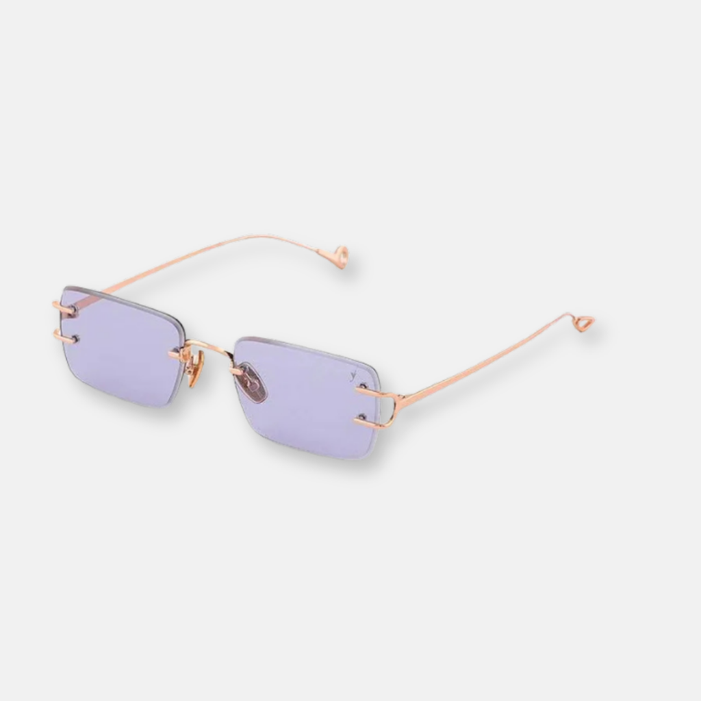 Eyepetizer Tank occhiali da sole oro rosa lenti viola