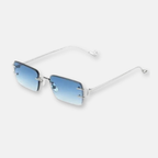Eyepetizer Tank occhiali da sole argento lenti blu sfumato