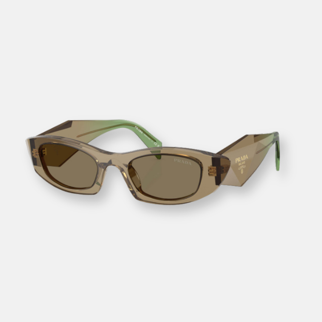 Prada PR B16S Symbole occhiali da sole terra lenti marroni chiare