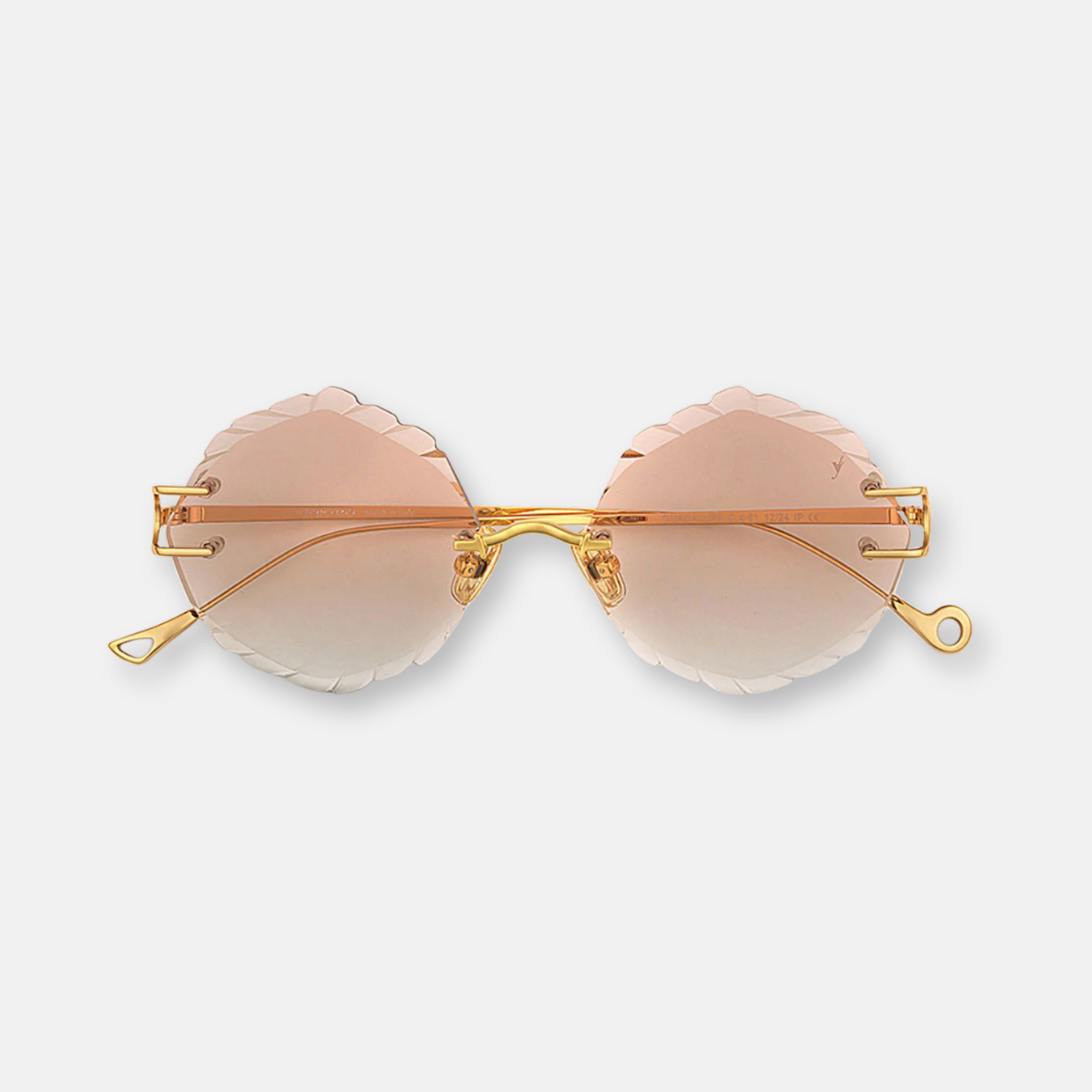 Eyepetizer Guadalupe rose gold sunglasses with pink gradient lenses