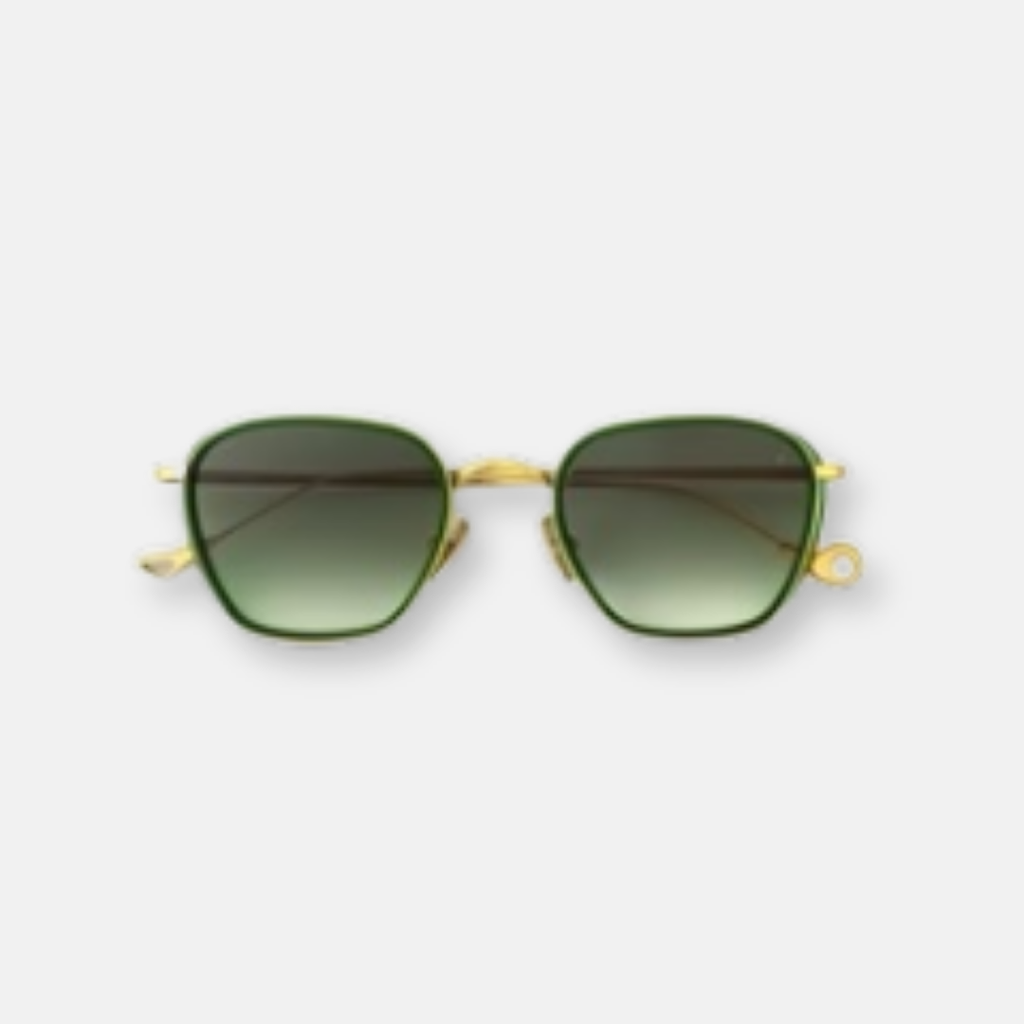 Eyepetizer Honoré occhiali da sole oro verde trasparente lenti verde sfumato