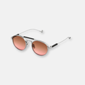 Eyepetizer x Feliciotto F8 occhiali da sole nero e argento matt lenti marrone sfumato rosa