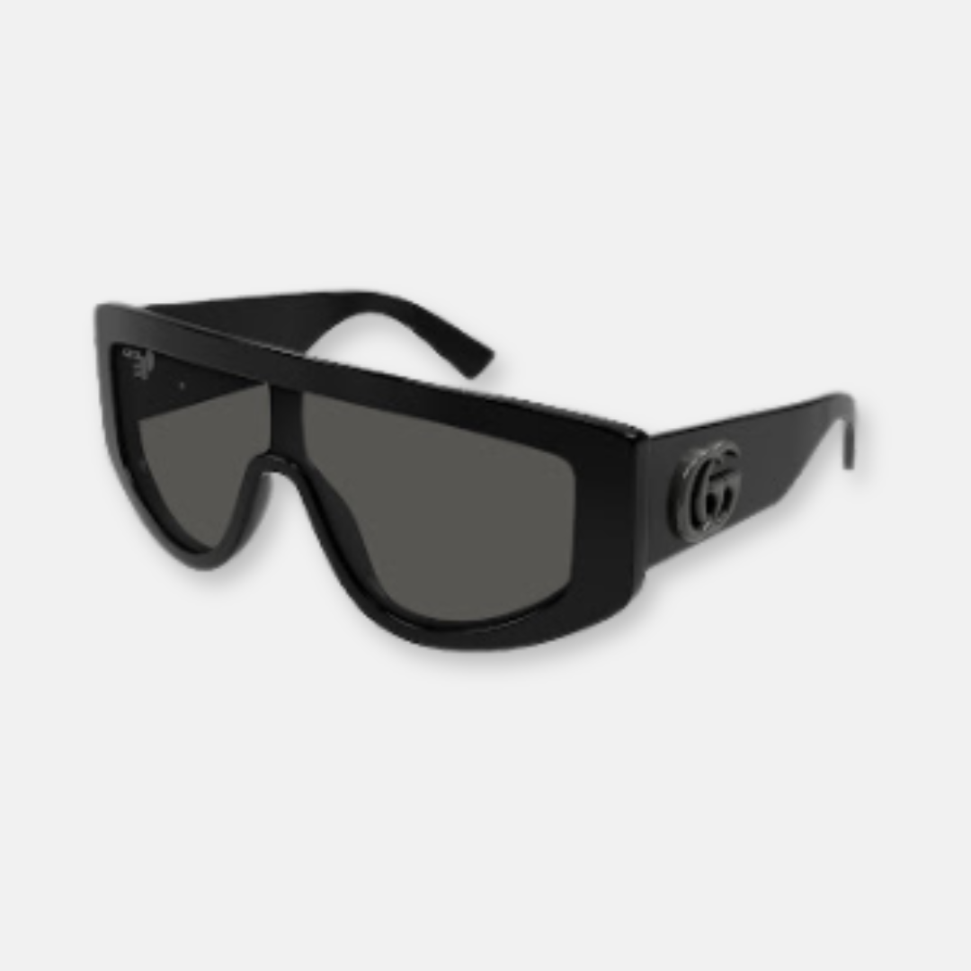 Gucci GG1950S black sunglasses with solid gray lenses