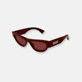 Gucci GG1834S 003 burgundy sunglasses with solid burgundy lenses