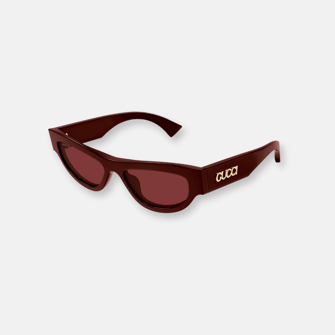 Gucci GG1834S 003 burgundy sunglasses with solid burgundy lenses