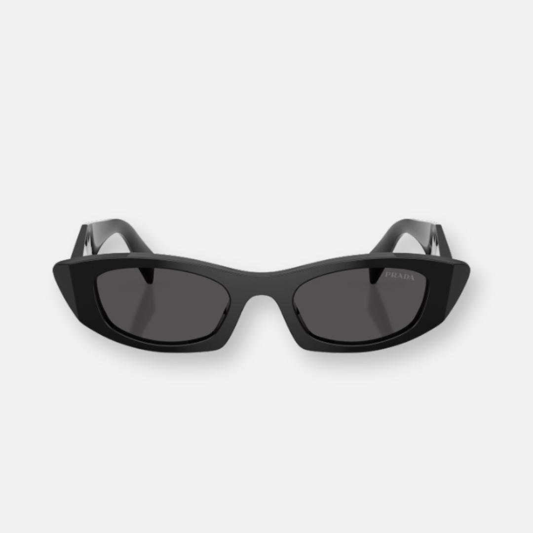 Prada PR B16S Symbole occhiali da sole nero lenti grigie scure