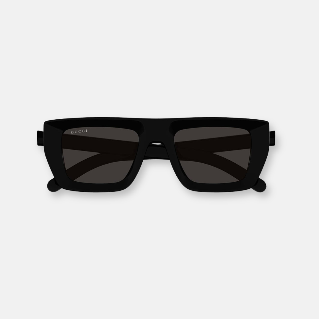 Gucci GG1723S black geometric sunglasses with grey lenses