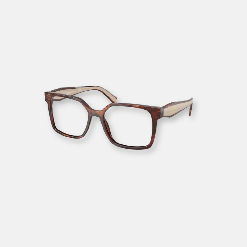 Prada PR B03V 07R1O1 Occhiale da Vista in Acetato Caramello Avana