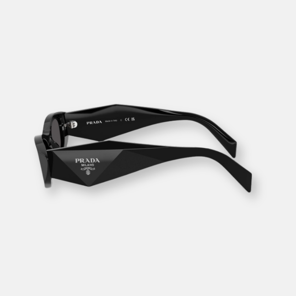 Prada PR B16S Symbole occhiali da sole nero lenti grigie scure