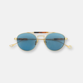 Eyepetizer x Feliciotto F8 Oro Matt e Havana con Lenti Blu | Occhiali da Sole in Titanio