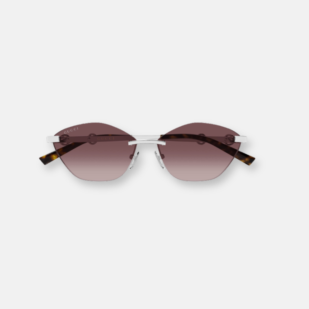 Gucci GG2050S 003 Silver with Gradient Red Lenses | Cat-Eye Sunglasses
