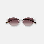 Gucci GG2050S 003 Silver with Gradient Red Lenses | Cat-Eye Sunglasses