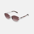 Gucci GG2050S 003 Silver with Gradient Red Lenses | Cat-Eye Sunglasses