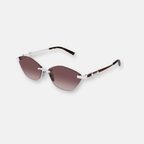 Gucci GG2050S 003 Silver with Gradient Red Lenses | Cat-Eye Sunglasses