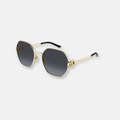 Gucci GG2046S 001 Oro Lucido | Occhiali da Sole Geometrici Donna
