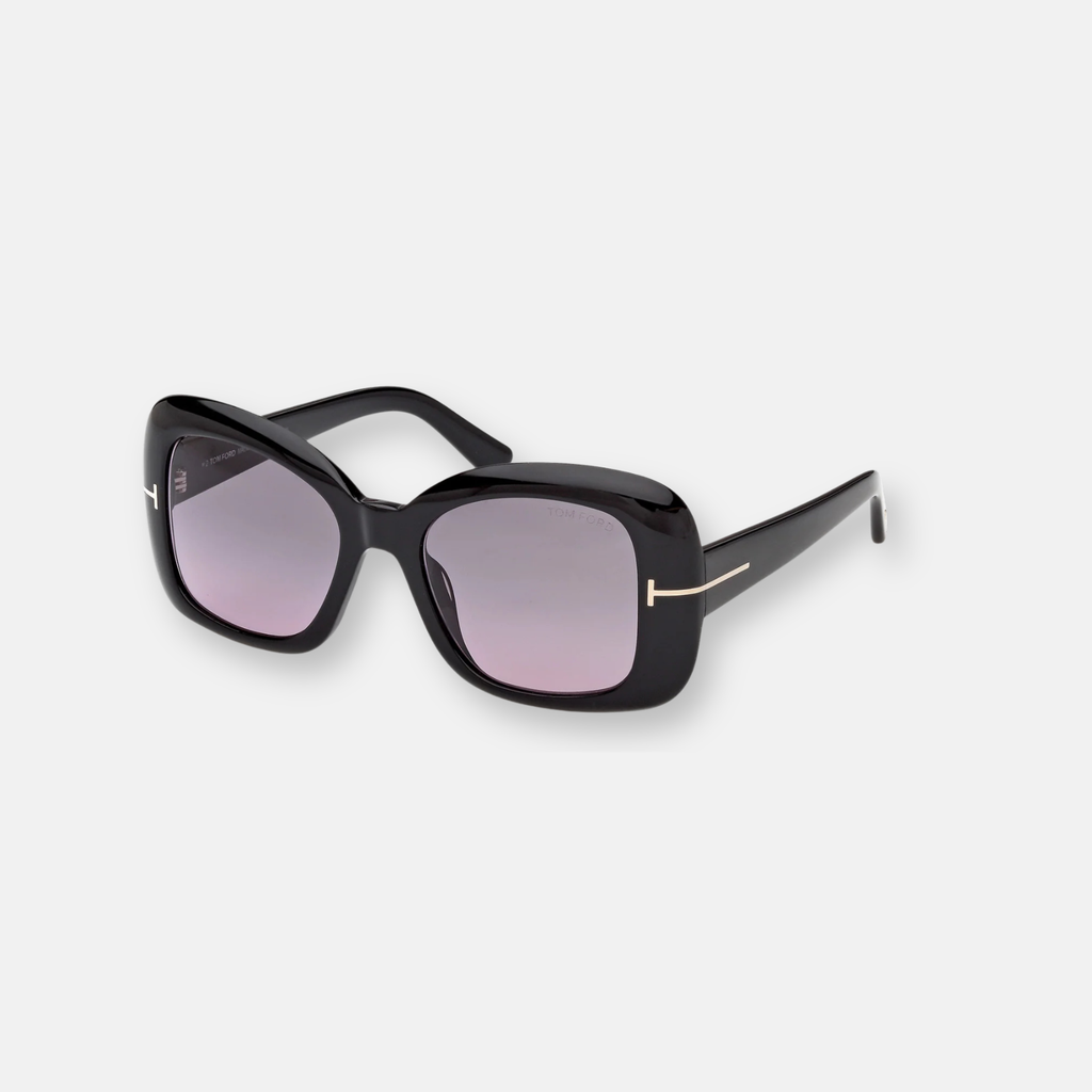 Tom Ford Sandra-02 Nero Lucido con Lenti Fumo Sfumato | Occhiali da Sole