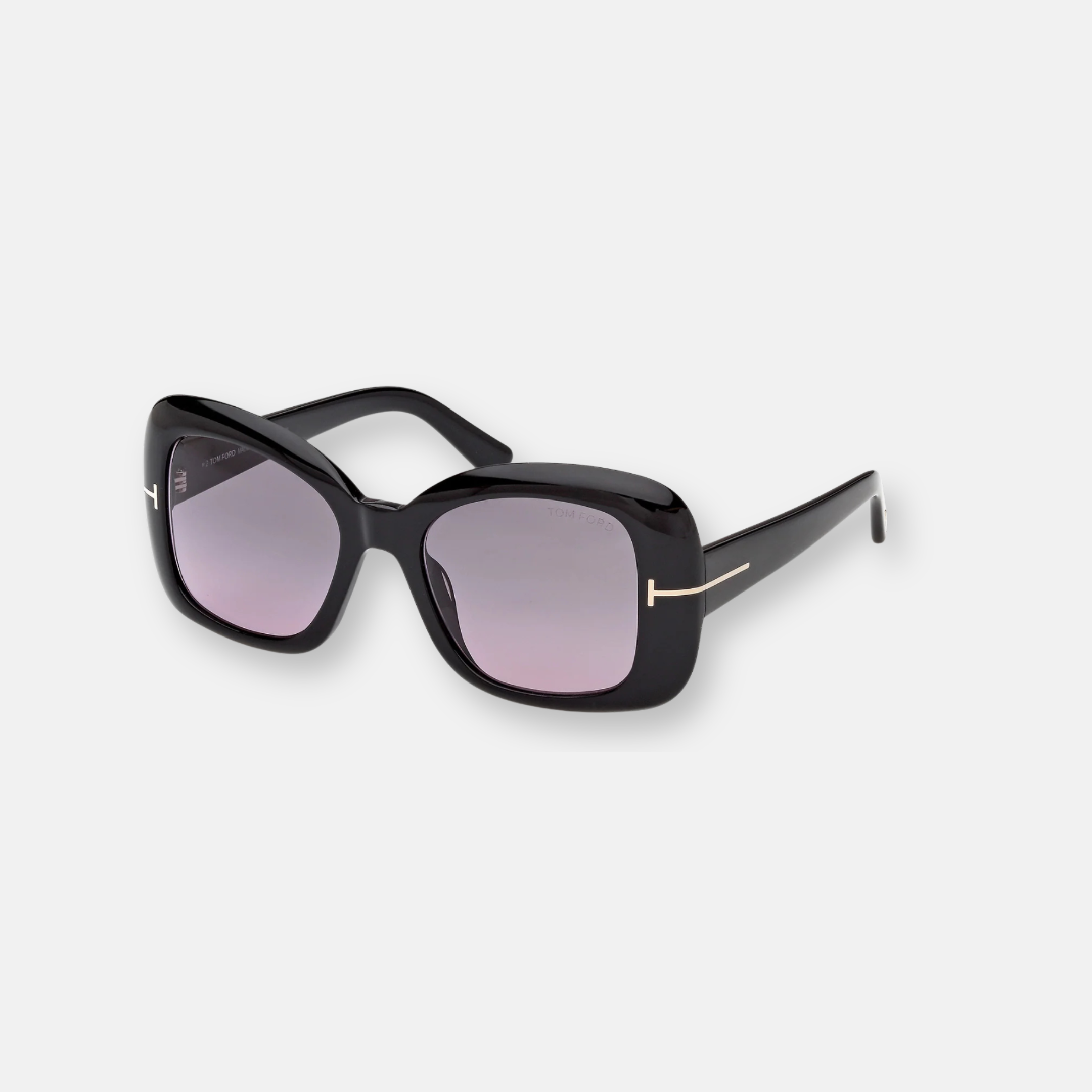 Tom Ford Sandra-02 Shiny Black with Smoke Gradient Lenses | Sunglasses