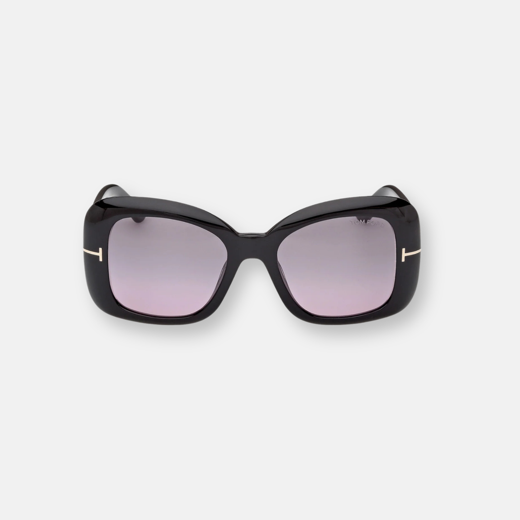 Tom Ford Sandra-02 Nero Lucido con Lenti Fumo Sfumato | Occhiali da Sole