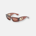 Valentino Occhiali da Sole Cat-Eye Effetto Coccodrillo Marrone | VLogo