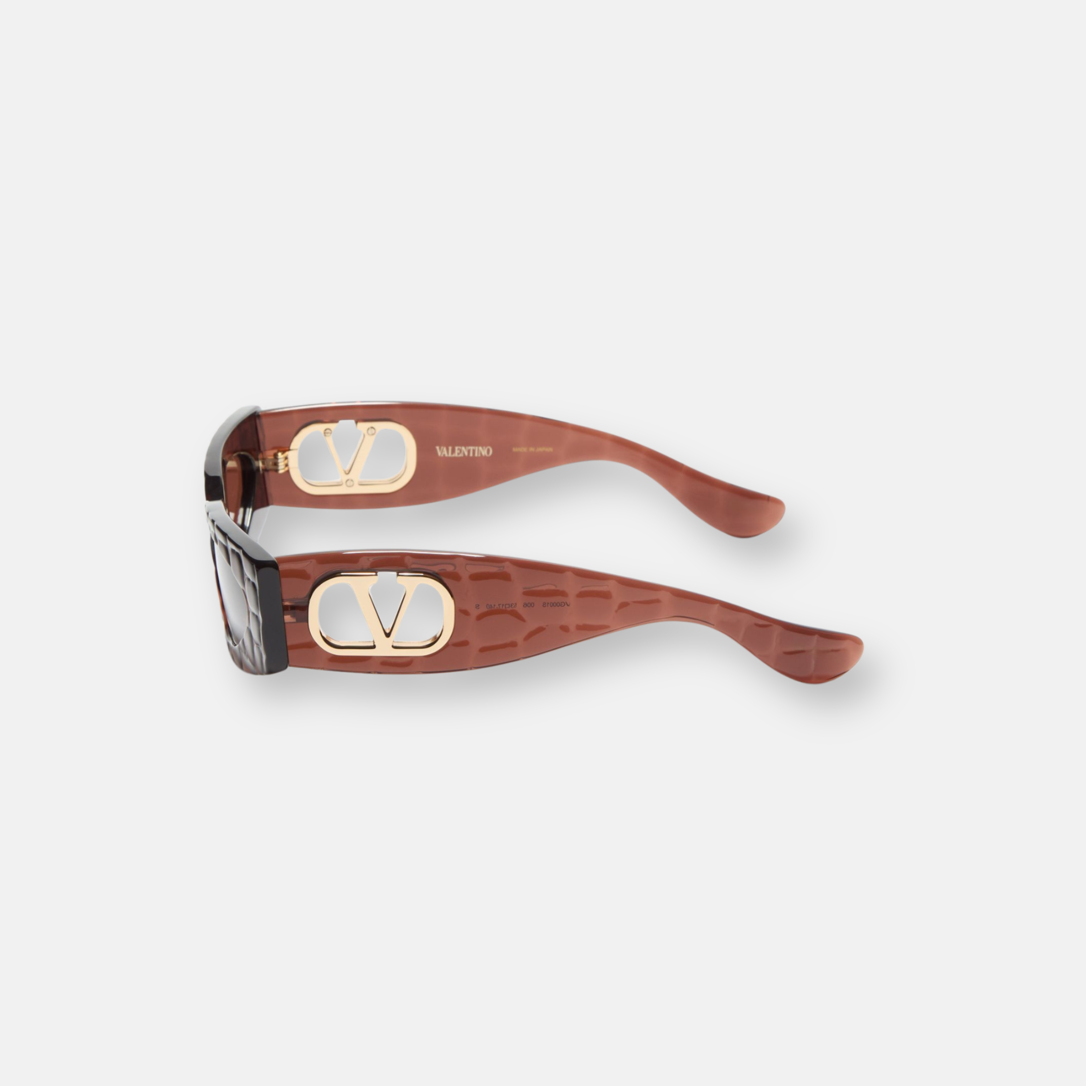 Valentino Occhiali da Sole Cat-Eye Effetto Coccodrillo Marrone | VLogo