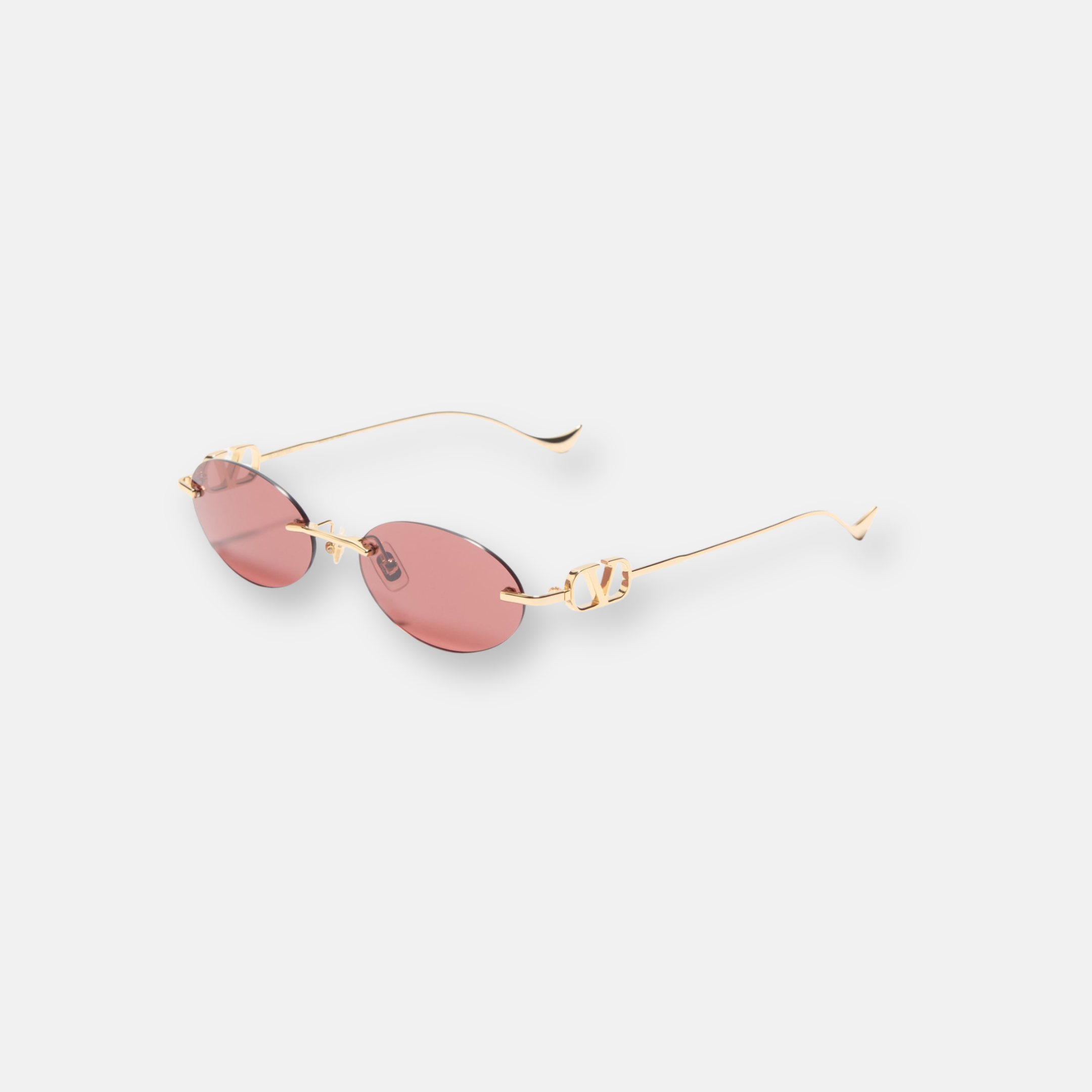 Valentino Occhiali da Sole Glasant in Metallo con VLogo | Design Ovale