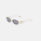 Valentino Occhiali da Sole Glasant in Metallo con VLogo | Design Ovale