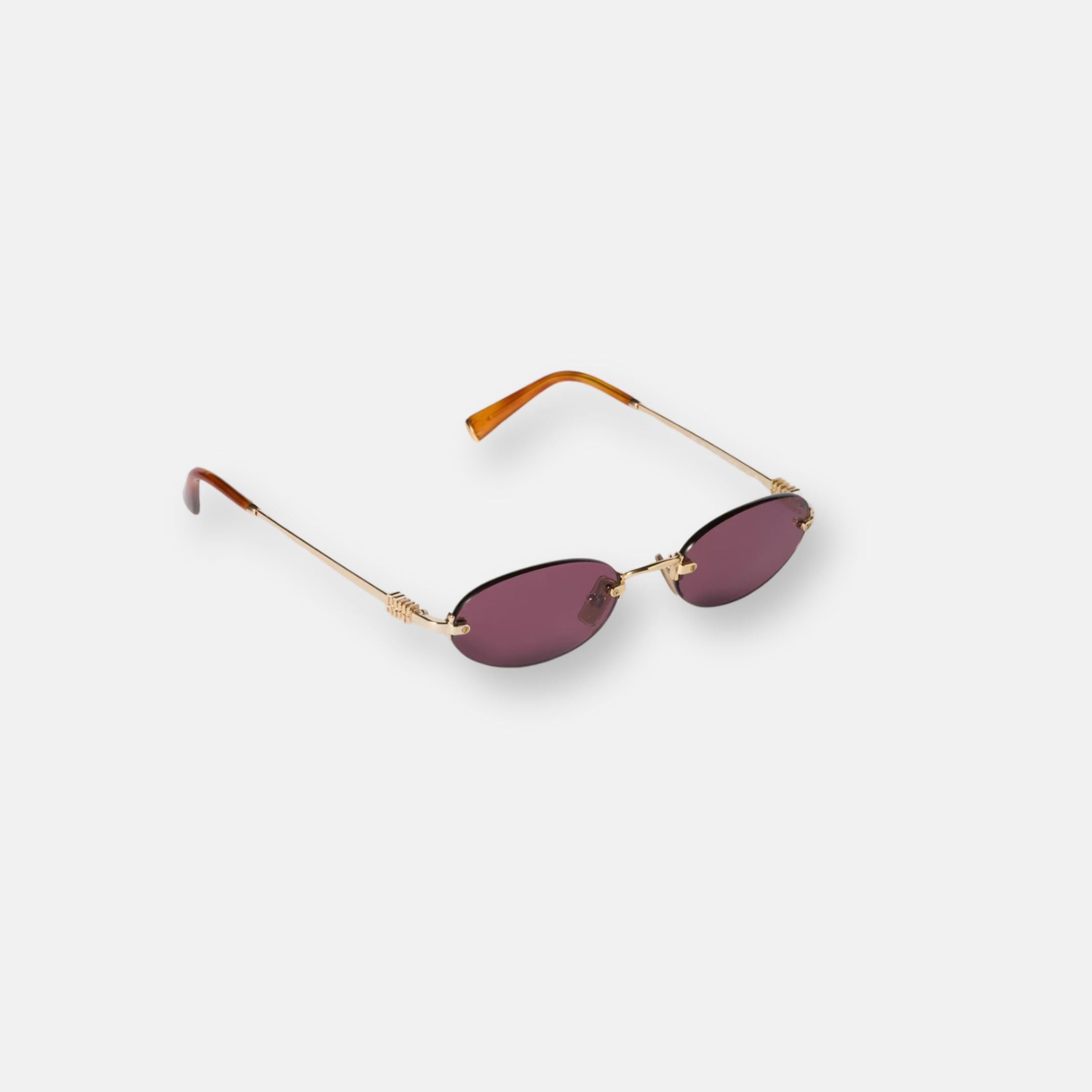Miu Miu MU A54S Gold with Ruby Lenses | Women's Oval Sunglasses