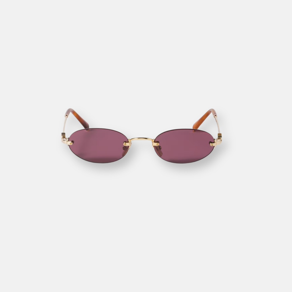 Miu Miu MU A54S Gold with Ruby Lenses | Women's Oval Sunglasses