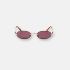 Miu Miu MU A54S Gold with Ruby Lenses | Women's Oval Sunglasses