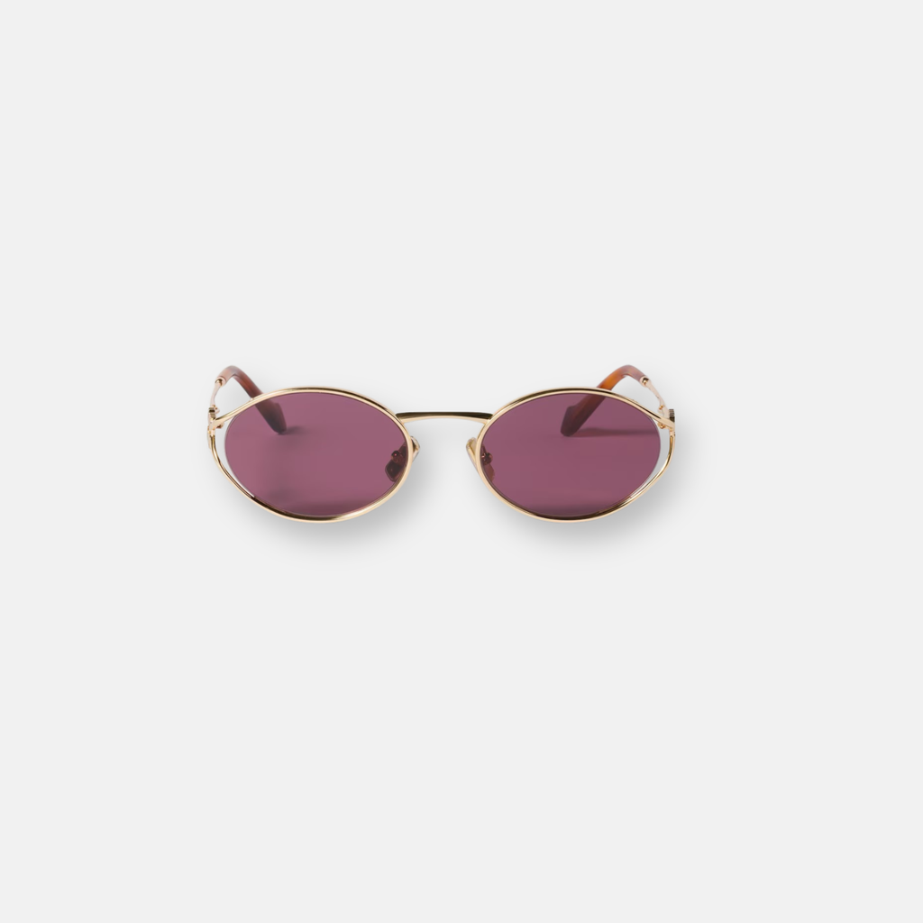 Miu Miu MU 52YS Oro | Occhiali da Sole Ovali in Metallo Donna