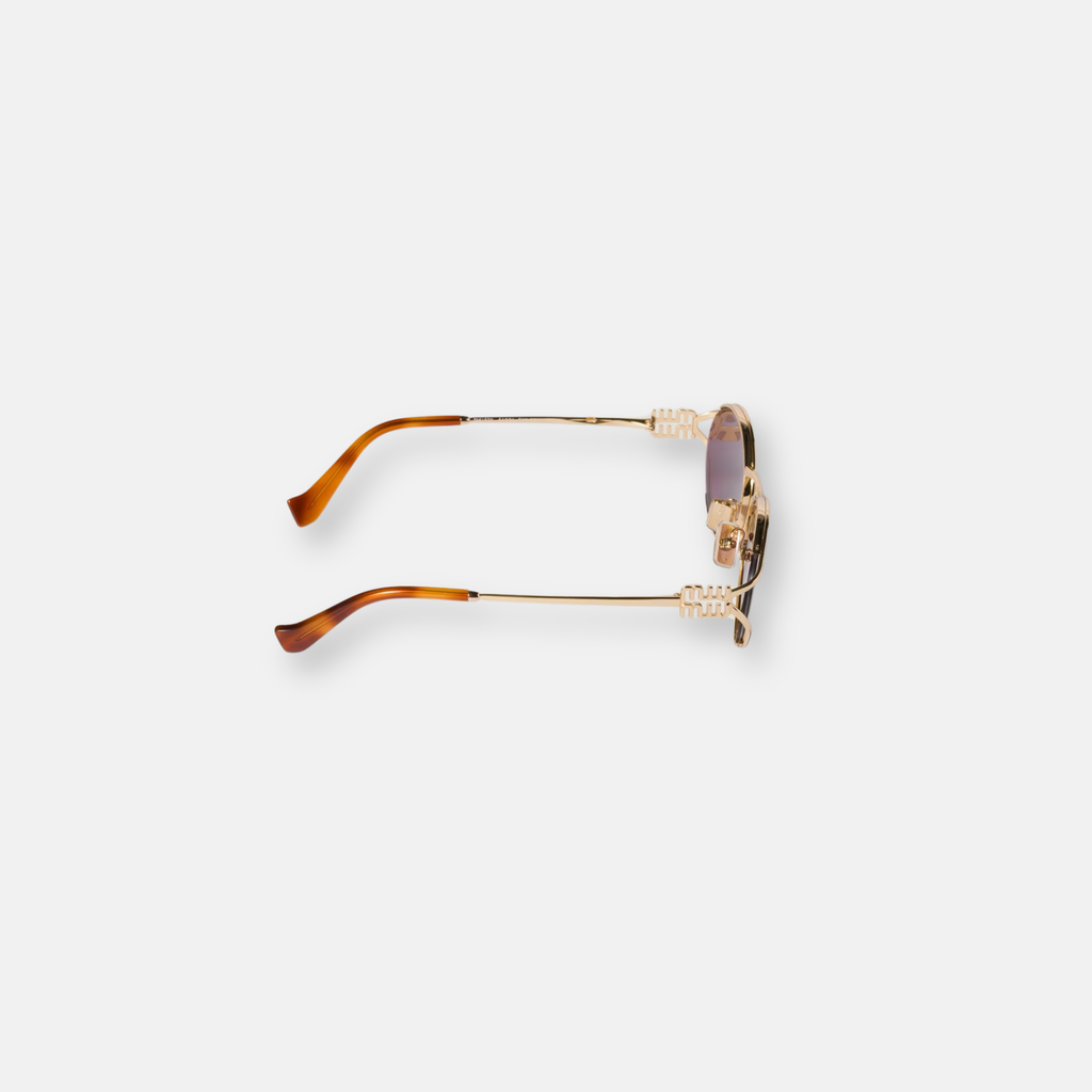 Miu Miu MU 52YS Oro | Occhiali da Sole Ovali in Metallo Donna