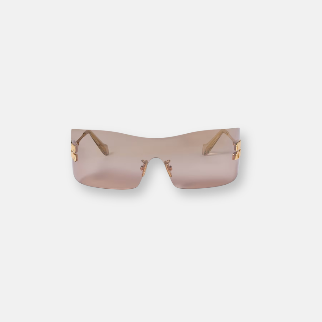 Miu Miu Aube MU B53S Oro | Occhiali da Sole Mascherina Rimless Donna