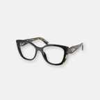 Prada PR B04V 3891O1 occhiali da vista neri con dettaglio camouflage